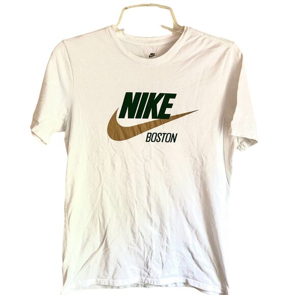 Nike WhiteGreen T-Shirt W/Boston-Med./Cotton - Picture 1 of 3